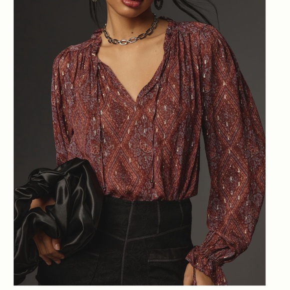 Paige Fia long sleeve V neck blouse - Picture 2 of 3